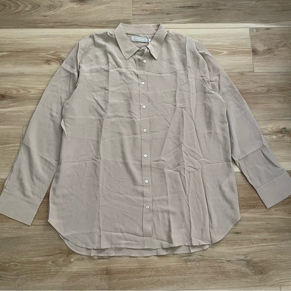 Everlane Clean Silk Relaxed Shirt Burnt Sugar 16